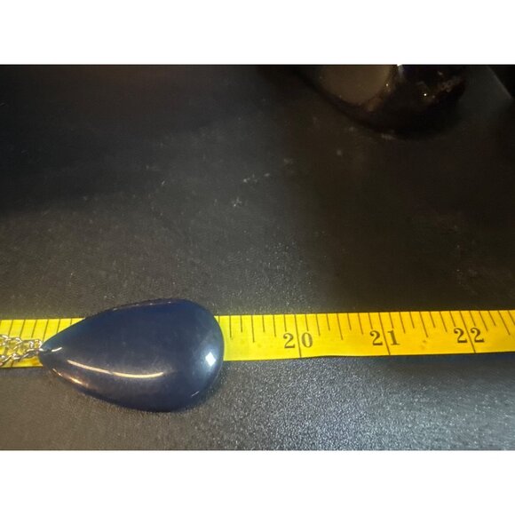 Blue Teardrop Pendant Necklace & Earrings Set - Picture 5 of 5